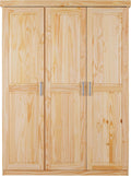 Kleiderschrank -, Drehtürenschrank - Wäscheschrank - Garderobenschrank - Schlafzimmerschrank - 2 Türen - Kiefer massiv - Pelle - Natur lackiert