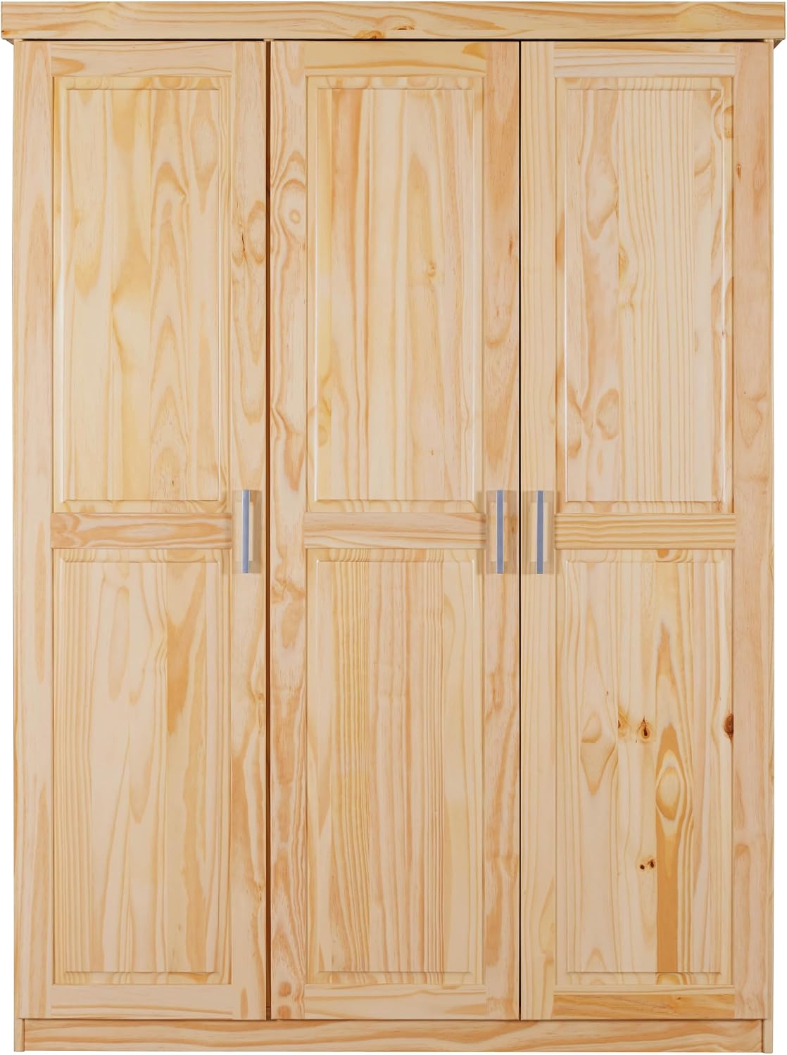 Kleiderschrank -, Drehtürenschrank - Wäscheschrank - Garderobenschrank - Schlafzimmerschrank - 2 Türen - Kiefer massiv - Pelle - Natur lackiert
