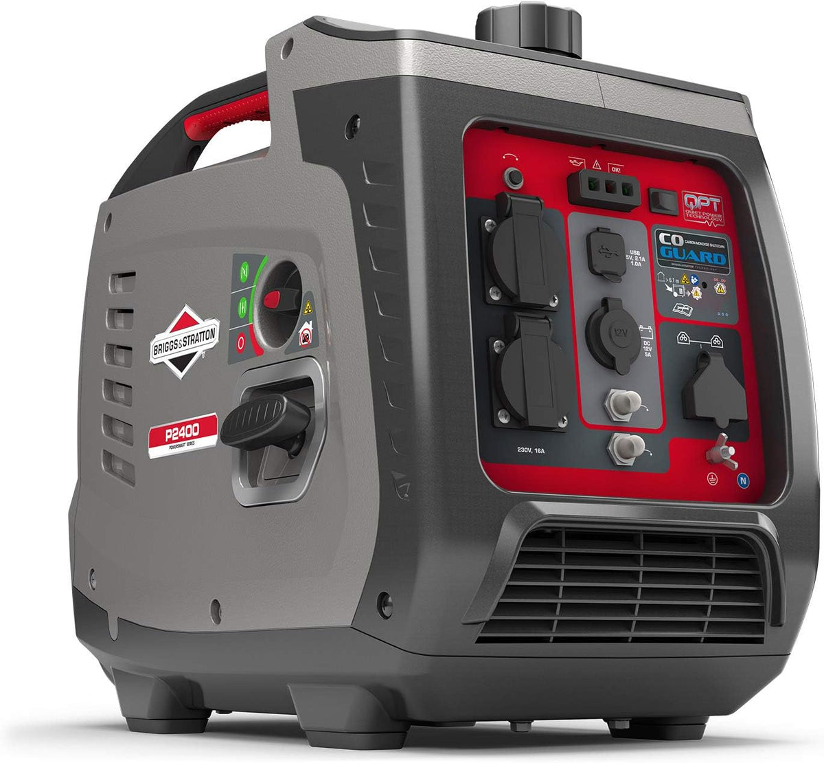Briggs & Stratton Stromgenerator, 030800 Benzin Inverter Stromerzeuger Generator der PowerSmart Serie P2400 mit 2400 Watt/1800 Watt sauberem Strom