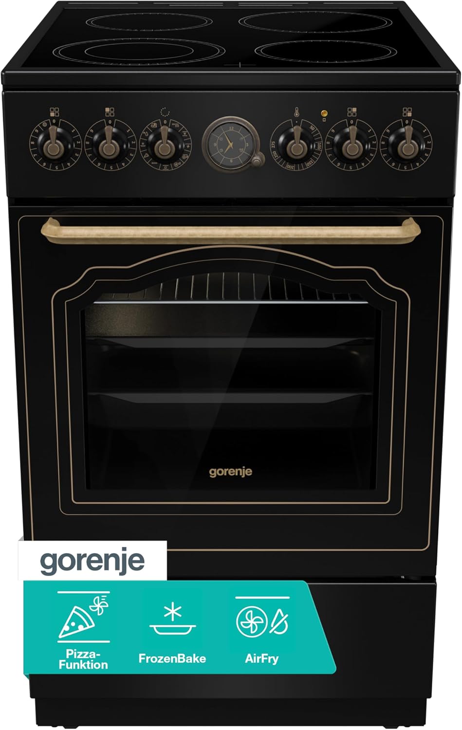 Gorenje GECS5B70CLB Classico Collection Stand Herd, Schwarz