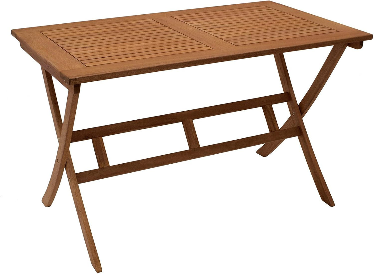 Esstisch, Gartentisch Klapptisch Bonita 70x120cm, Eukalyptus Holz braun, DEGAMO