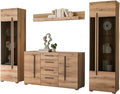 Furn.Design Wohnzimmersets, Wohnwand in Evoke Eiche Wohnkombination Set 4-teilig 290 cm, mit Soft-Close, Design-D