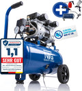 NTG Kompressor,   Silent Kompressor 9 Bar 1470 W ölfrei 24 L Tank - Starterset