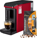 Tchibo Kaffeevollautomat,   Kaffeevollautomat Esperto mini, Rot, Kaffeeprobierset