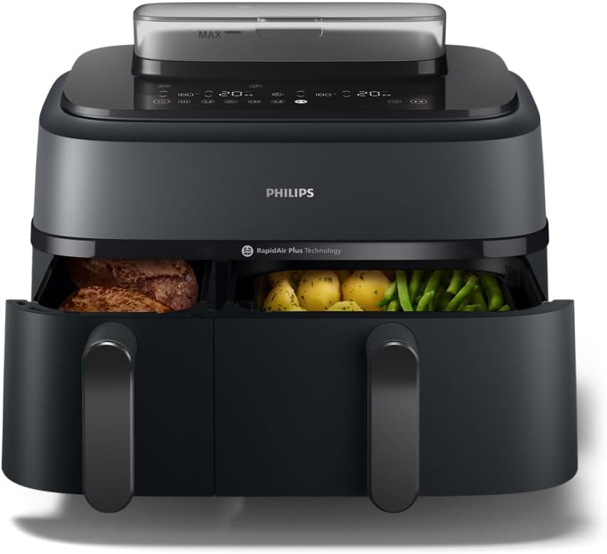 PHILIPS 5000 Steam Airfryer Heißluftfritteuse, Schwarz, 9 L