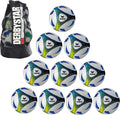 Erima Trainingsbälle, 10x Hybrid Training royal/Lime Größe 5 + 1x Ballsack Ballpaket TOP Preis Teamsport Plum