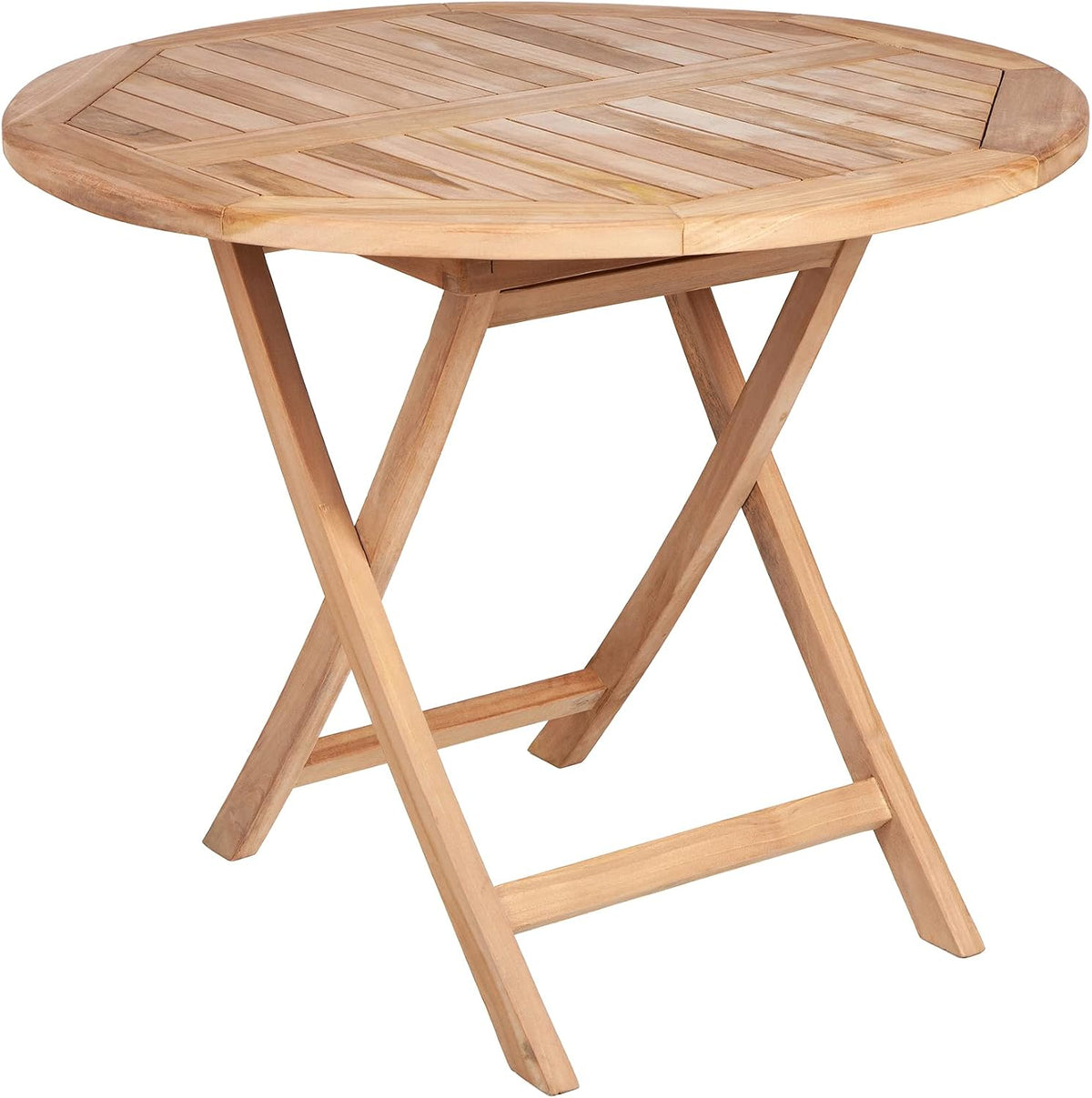 Esstisch, Gartentisch EMPIRE TEAK 90cm - natur - Teakholz - Tischgestell robust, Riess Ambiente