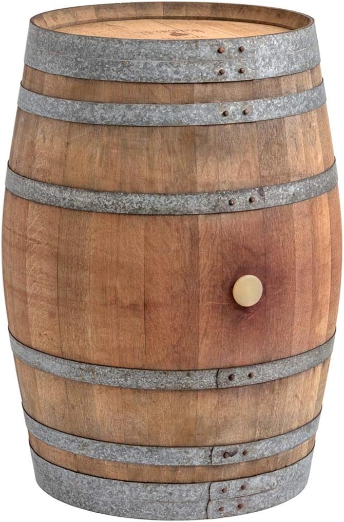 Gartentisch Stehtisch aus gebrauchtem Weinfass Dekofass, aus Holzfass - Fass unbehandelt Orig, Temesso