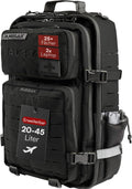 RS RUGSAK Trekkingrucksäcke, ALPHA Taktischer Rucksack Wasserdicht Herren Damen Phantom Black