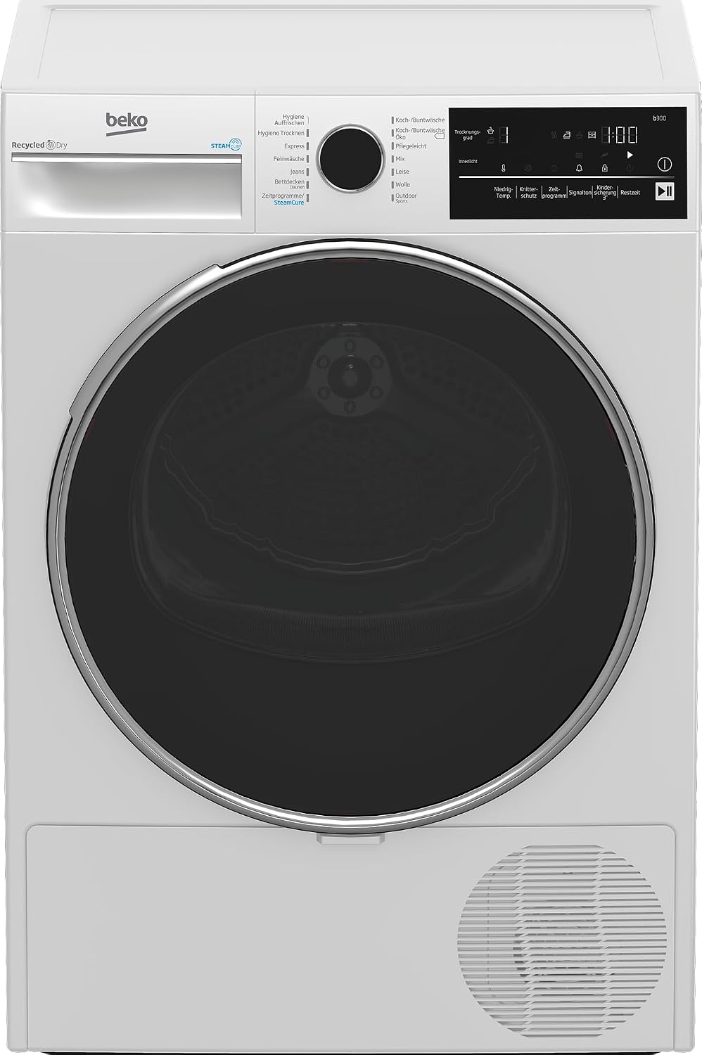 Beko B3T42249S Wärmepumpentrockner, Wäschetrockner, 8 kg, allergikergeeignet, Hygiene Trocknen & Hygiene Auffrischen, SteamCure Dampffunktion