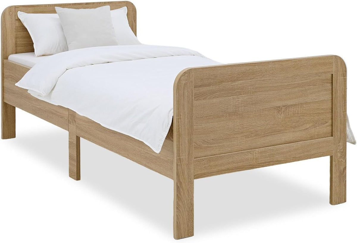 Bettgestell, Seniorenbett 90x200 cm Komfortbett Natur Holz Extra Hoch, Homestyle4u