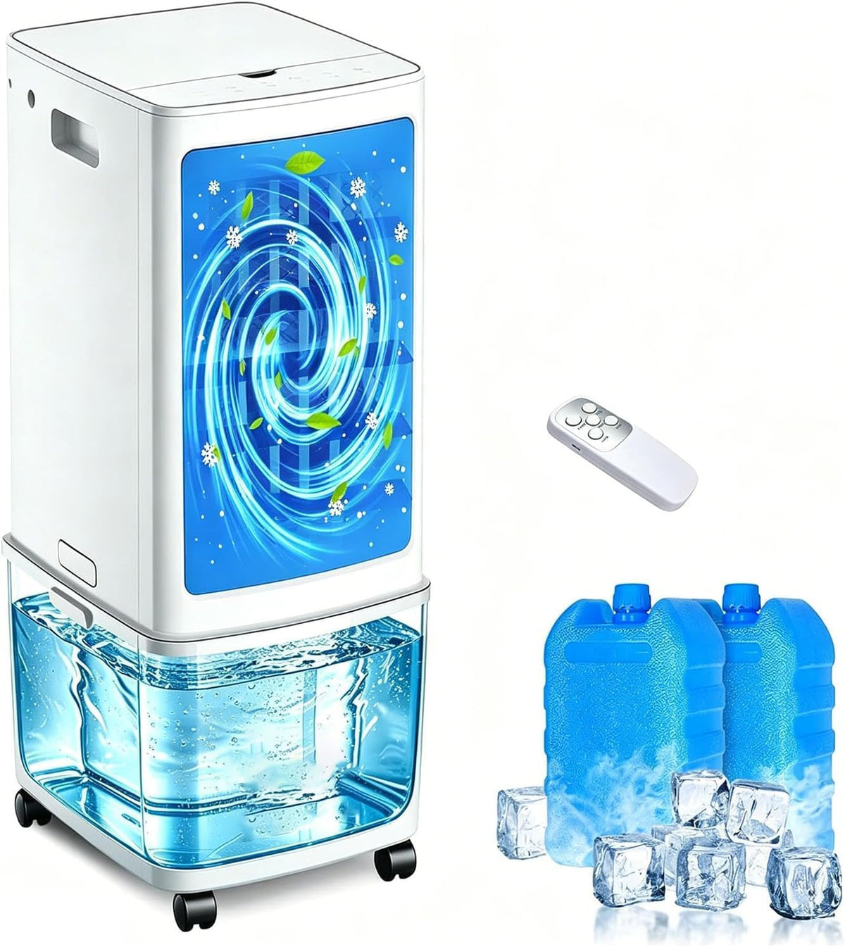 XAZLBIW Mobile Klimaanlage, Verdunstungsklimaanlage mit 4000 CFM (Kubikfuß pro Minute), 10, 5-Gallonen-Wassertank, tragbar, ideal für Schlafzimmer