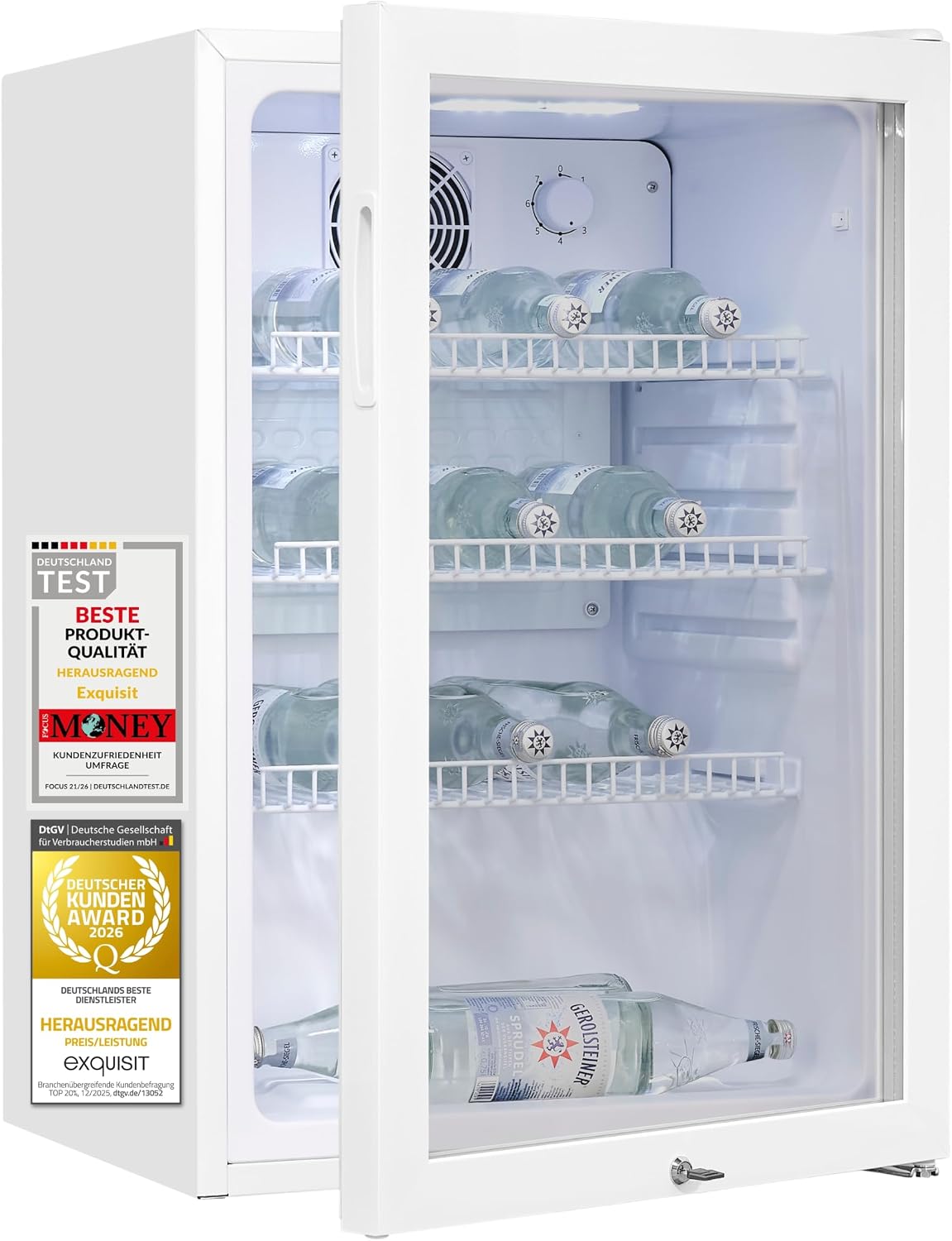 Getränkekühlschrank, GKS120-GT-160C weiss, Exquisit