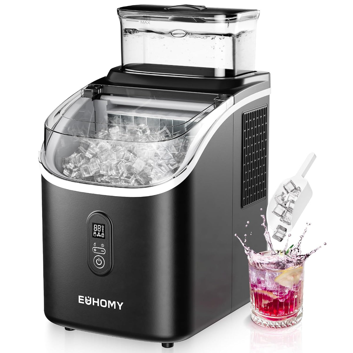 EUHOMY Eiswürfelmaschine, für die Arbeitsplatte, 15 kg Eismaschine Ice Maker, 16 Eiswürfel in 13 Min