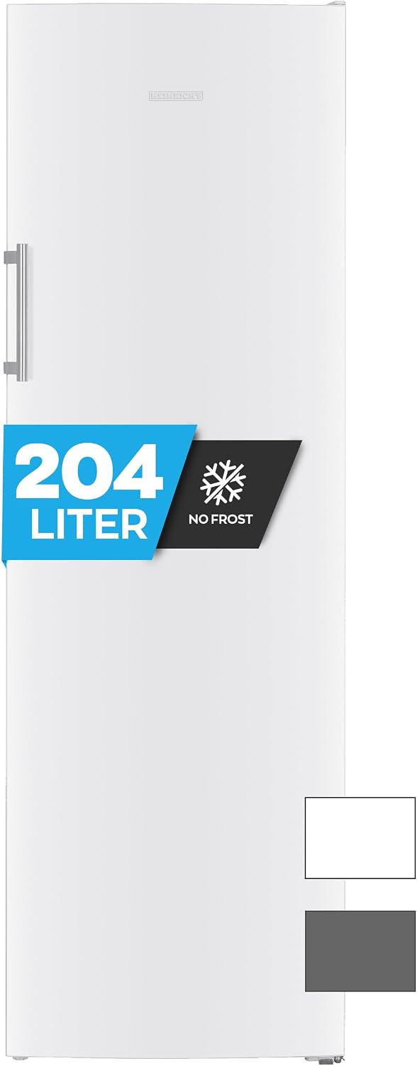 Gefrierschrank, 204L Temperatur: -14°C~-22°C, Volumen, Freezer, No-Frost Schutz, 4x Gefrierschubladen, 2x Schubfächer, LED-Display
