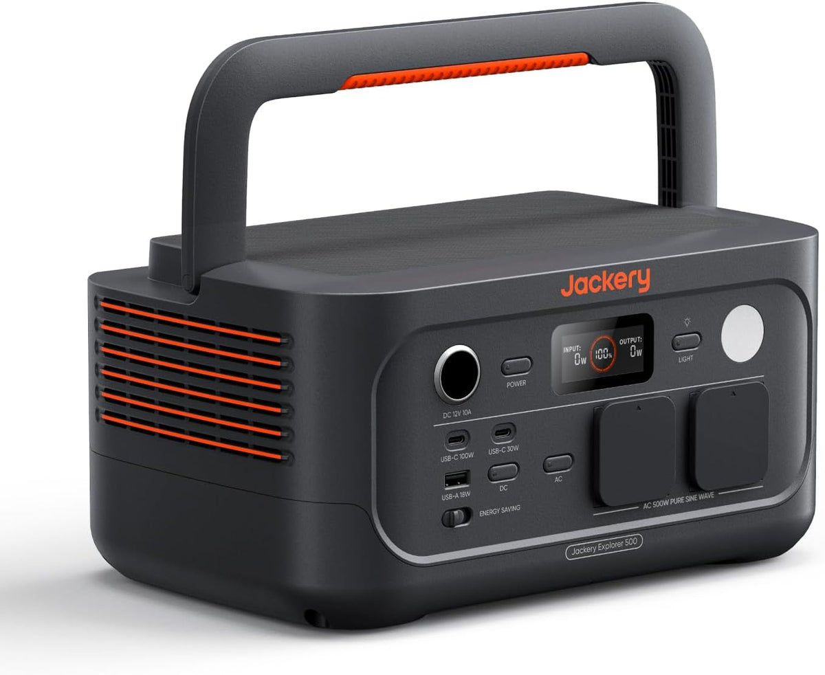Jackery Powerstation,   E500 v2 Tragbare Powerstation, 512Wh, 230V/500W AC(1000W