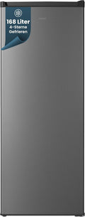 Gefrierschrank FS1682E-S, Tiefkühlschrank groß 168L Nutzinhalt silber, homeX
