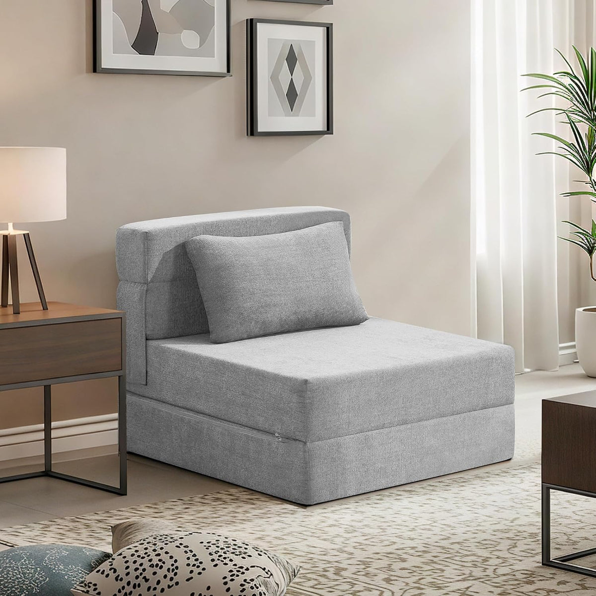 Sofa 70 190 x cm Schlaf, Faltbare Schlafcouch und Schlaffunktion, Bettcouch für Wohnzimmer Schlafzimmer mit Memory Schaum & Kissen