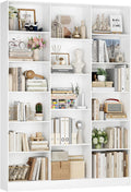 Bücherregal, Bücherschrank mit 17 Fächern 149 × 23, 5 × 188 cm weiß, FirFurd
