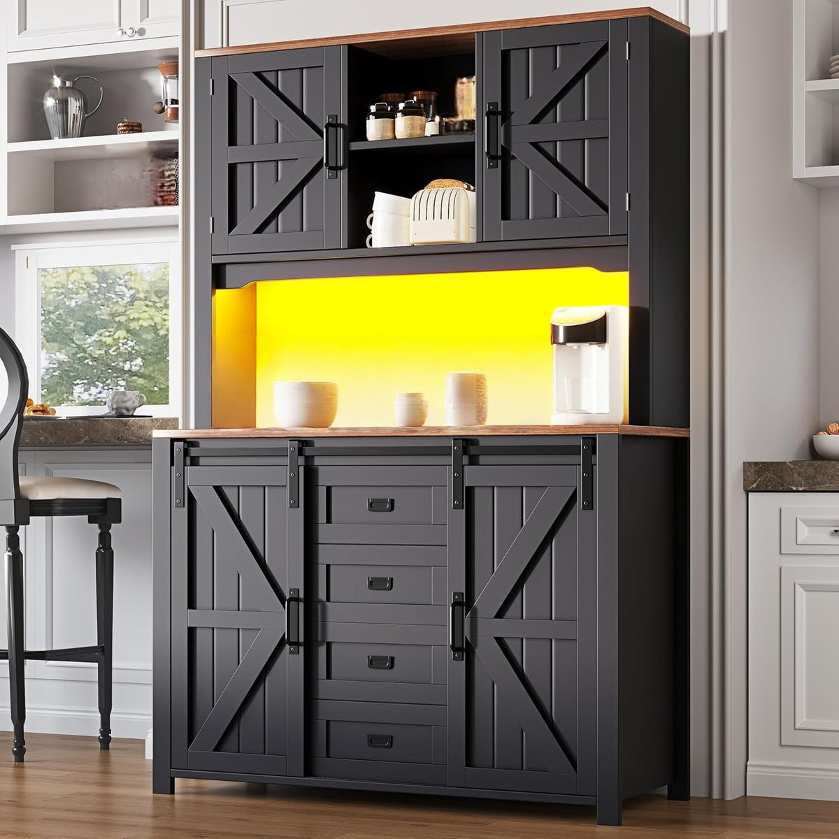 Schrank Küchen, Küchenschränke Highboard mit Ablagen, Küchenmöbel, Gxffipw