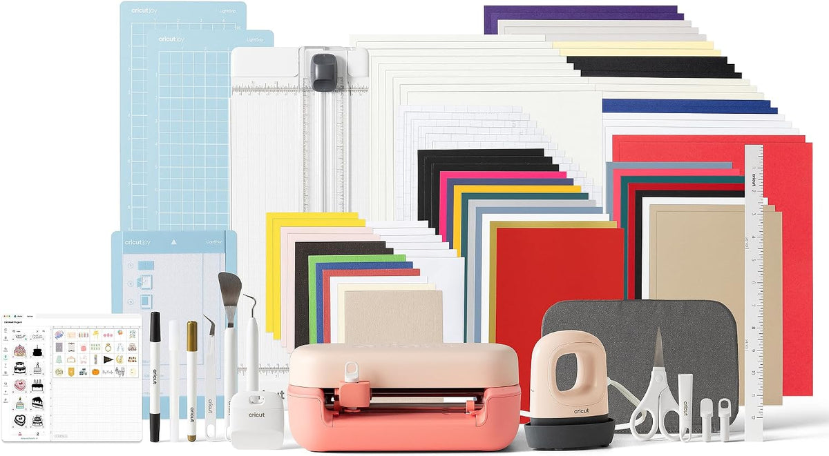 Cricut Bastel- & Malmaterialien, Explore® 5 Essential Bundle + Digitale Inhalte. Intelligente Schneidemaschine