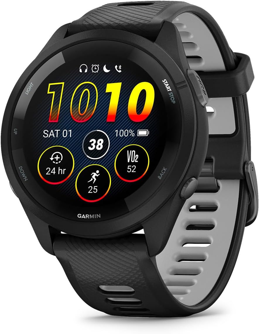 Garmin Running GPS-Geräte, Forerunner 265, 46 mm, GPS-Laufuhr, Schwarz