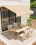 GarveeLife Gelenkarm Markise, 300 × 250 cm, UV40+ & wasserabweisend, mit Kurbel & Wandhalterung Länge + Winkel einstellbar