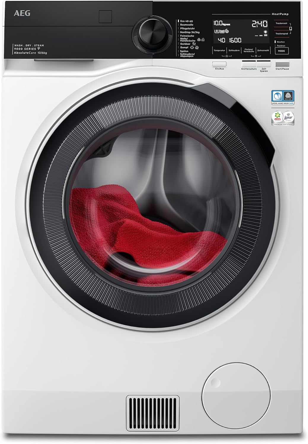 AEG Waschmaschine, WiFi Waschtrockner mit Wärmepumpe, 10 kg Waschen, 6 kg Trocknen, EEK B/A