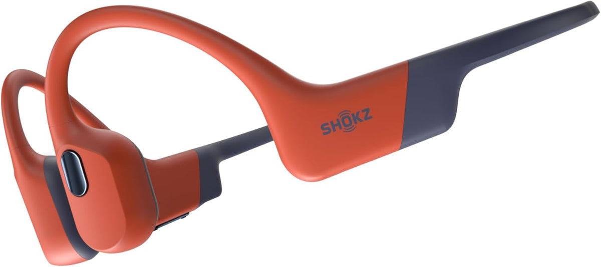 SHOKZ Open-Ear-Kopfhörer, OpenSwim Pro Knochenschall-Schwimmkopfhörer, 32 GB MP3 Player, Rot