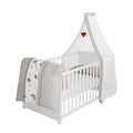 Kinderbett 70 140 Babybett Set Adam & Eule - x cm - Mitwachsendes, mit Bettwäsche, Himmel