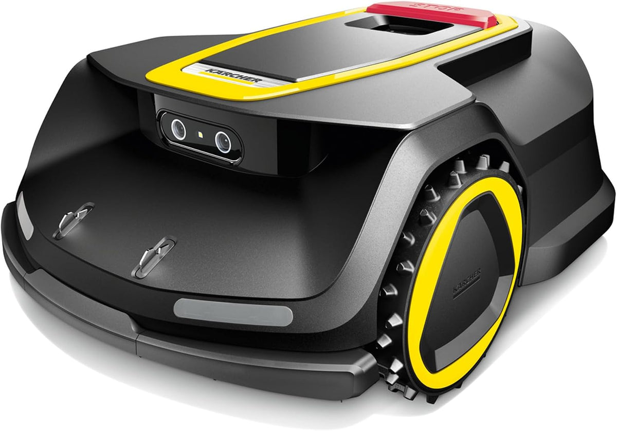KÄRCHER Mähroboter, RC × 6, ohne Begrenzungskabel, Flächenleistung: 3.000 m², Paralleles Bahnenfahren, bis zu 70% Steigung, rasenschonende Traktion