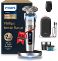 PHILIPS i9000 elektrischer Rasierer Prestige Ultra Nass- und Trockenrasierer für Herren chrom Druck- und Bewegungssensor Trimmeraufsatz