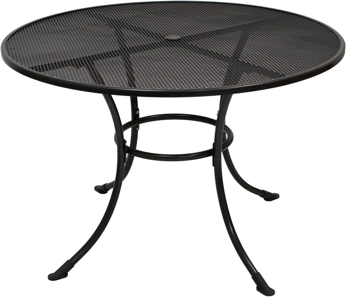 Esstisch, Gartentisch Streckmetall-Tisch RIVO 110cm rund, Stahl und Streckmetall, Farbe eisengrau, wetterfest, Outdoor, DEGAMO