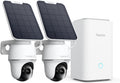 Reolink Überwachungskameras, 4K PT Solar Überwachungskamera Aussen Akku Set Outdoor mit Home Hub