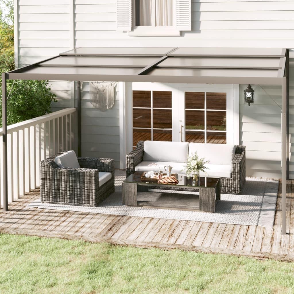 Pavillon, Mit Dach Anthrazit 4 × 3 × 2, 5 m Aluminium Stahl, Generic