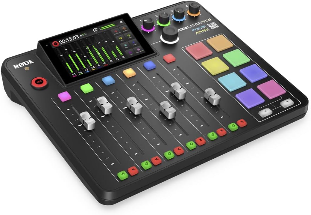 RØDE Audio-Interfaces, RØDECaster Pro II Alles-in-1 Produktionslösung für Podcasting, Streaming, Musikproduktion und Inhaltserstellung, Black