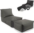 mokebo Sitzsack, mit Hocker und Schutzhülle für Kinder & Erwachsene 'Der Sundowner', auch als Liegekissen oder Liege in Anthrazit