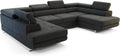 Sofa Eck, mit Schlaffunktion Big PASTI U-Form, Sofa Couch mit Bettkasten, 3-Sitzer Eckcouch, Schlafsofa für Wohnzimmer