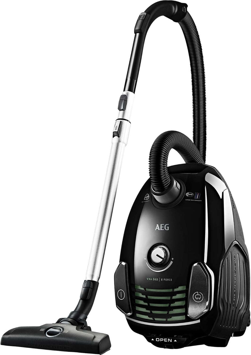 AEG VX6-2-ÖKOX Staubsauger, mit Beutel (60% Recyclingmaterial, inkl. Zusatzdüsen, für Hart- und Teppichböden, 9 m Aktionsradius