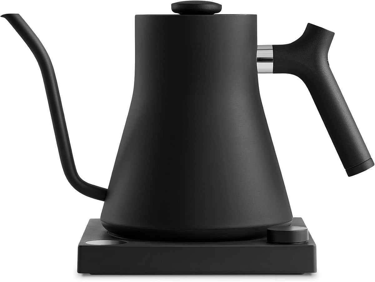 Fellow EKG Stagg Elektrischer Schwanenhals-Wasserkessel Kanne für Filterkaffee und Tee Wasserkocher, aus Edelstahl, Mattschwarz