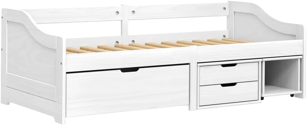 Bett Tages, Gästebett mit 3 Schubladen, Sofabett Holzbett Latten-Design, Bettgestell Schlafsofa für Schlafzimmer Wohnzimmer