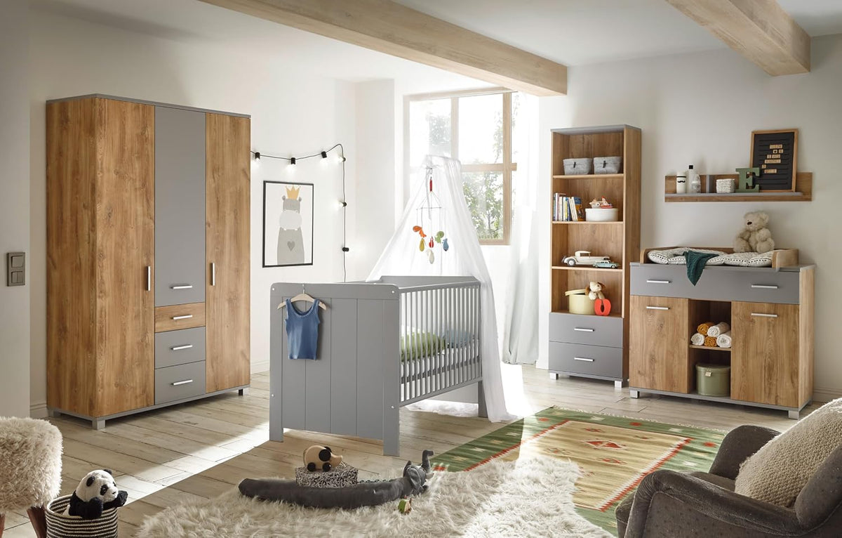 Möbel Sets, Babyzimmer Larissa 5-teilig Bolton Oak & Arktisgrau, M Möbel-Direkt Deutschlands schnelle Möbel