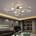 Phtlampes LED Deckenlampe Flach für Wohnzimmer und Schlafzimmer - Schwarz - Küche Deckenleuchte, (Größe: 8+1 Kopf)
