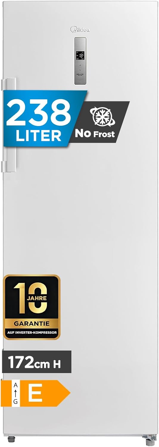 Midea Kühl-Gefrierkombination, 238L 2-in-1 Gefrierschrank & Kühlschrank, Umschaltbar, Freistehend