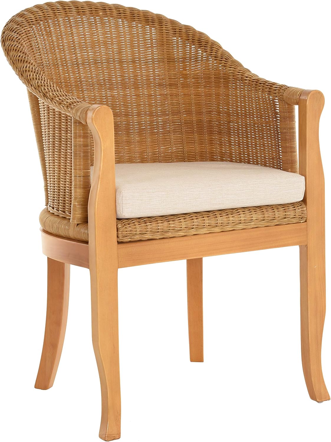 Sessel korb.outlet Rattan-, mit Holzbeinen, mit Polster), Korb-Outlet