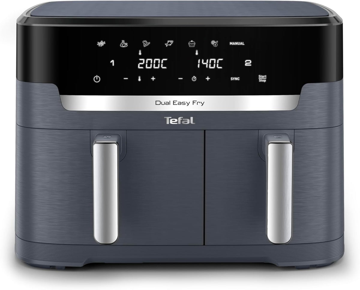 Tefal Heißluftfritteuse,   XXL Dual Easy Fry Heißluftfritteuse 11 L – Airfryer mit 2