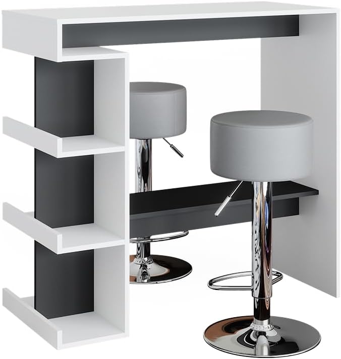 Bartische & -theken, Bartisch-Set Dana, Weiß, 108 x 50 cm, Vicco