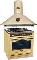 Kaiser HGE 93555 9423 90 Gas-Standherd Empire ElfEm+A ElfBE Eco Retro Gas Elektro Standherd cm Range Coocker Dunstabzugshaube, 90 cm, 910 m³/h