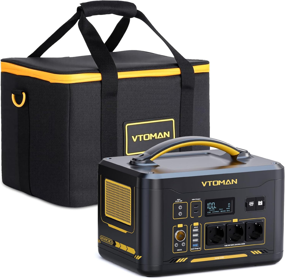 VTOMAN 2200 Jump Tragbare Powerstation, mit Aufbewahrung Tasche1548Wh/2200W