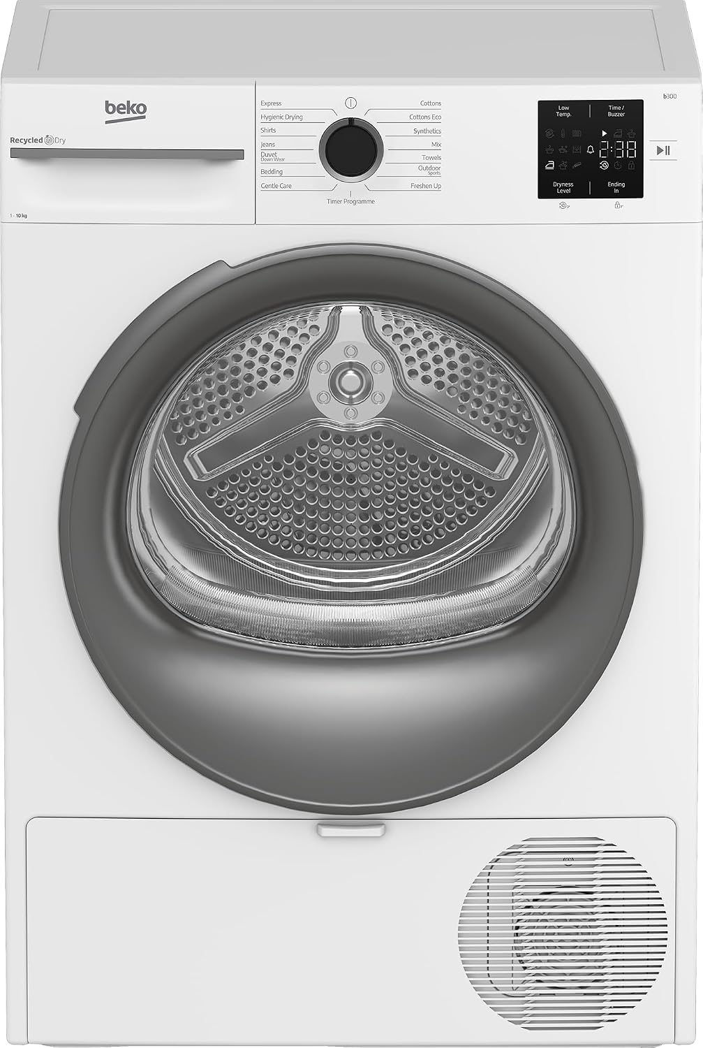 Beko BM3T30210W1 10 Wäschetrockner kg Frontlader Wärmepumpentrockner, Hygiene Trocknen & Hygiene Auffrischen, kombinierter Filtermechanismus